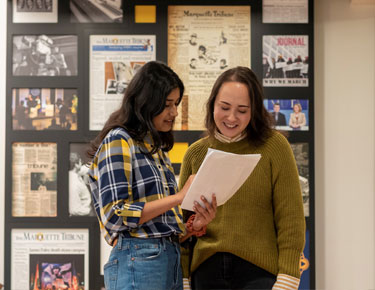 Two students talking